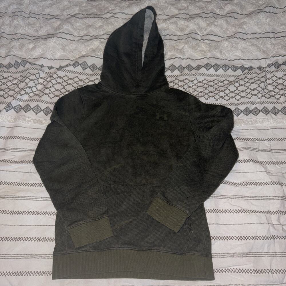 Under Armour Hoodie Boys Youth Medium Sherpa Camo Print Hooded Pullover Sweater